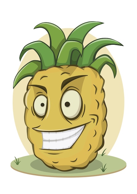 Vector cartoon pineapple character