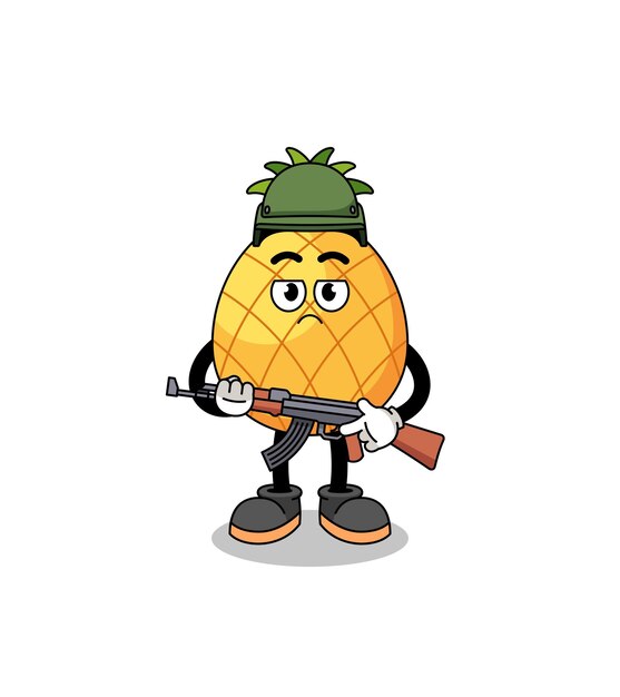 Cartoon of pineapple soldier