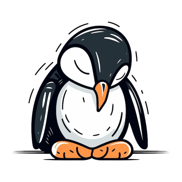 Cartoon pinguïn Vector illustratie geïsoleerd op een witte achtergrond