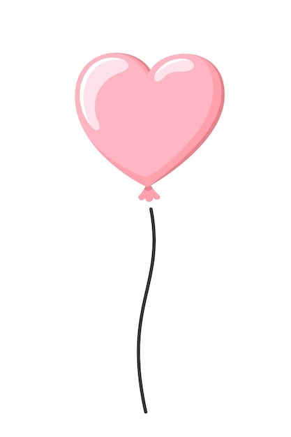 Vector cartoon pink heart balloon