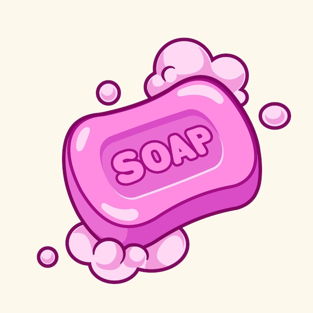 ベクトル 漫画のピンクの石鹸のベクトル