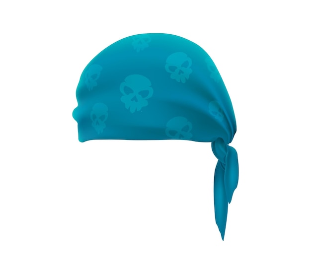 Cartoon pirate bandana hat blue textile headwear