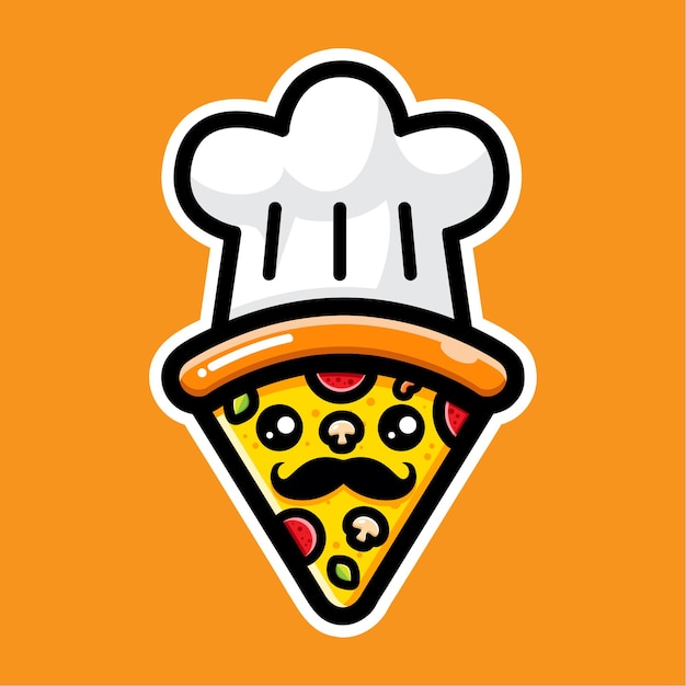 Cartoon pizza chef