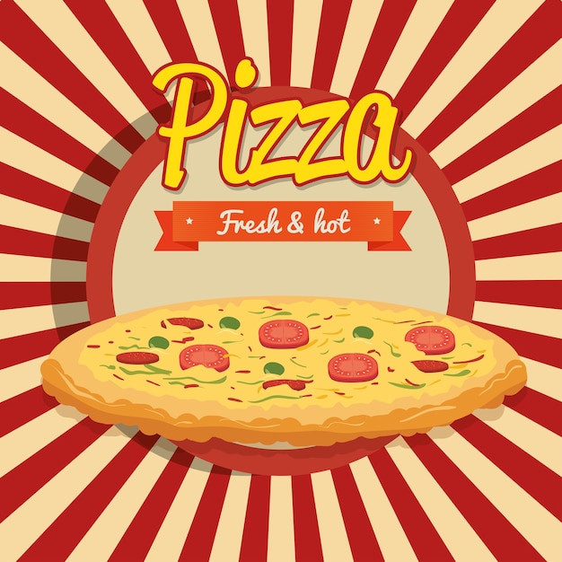 Design di fast food pizza dei cartoni animati