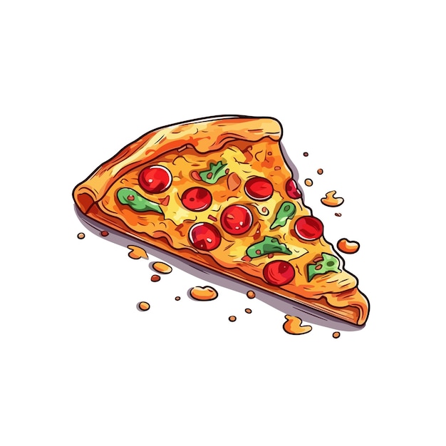 Cartoon pizza illustratie