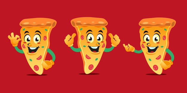 Cartoon pizza mascot design