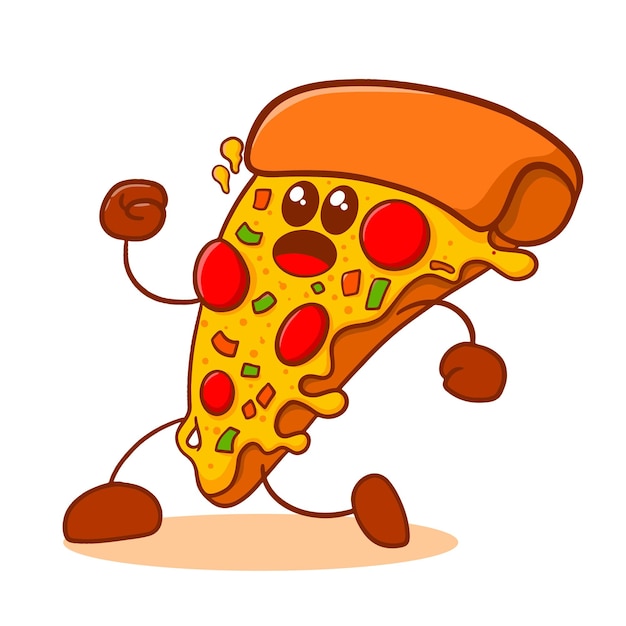 cartoon pizza rennen illustratie