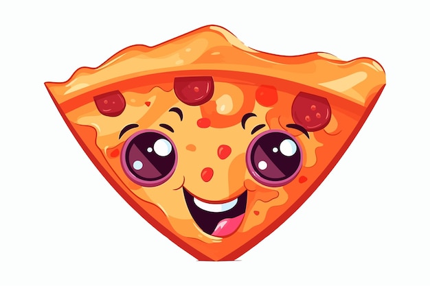 Vector a cartoon of a pizza with a smile on it