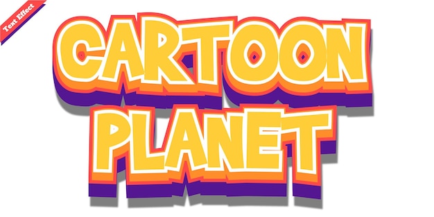 Vector cartoon planet text effect