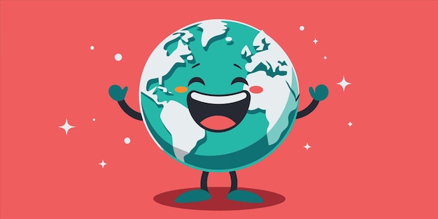 Vector a cartoon of a planet with the words quot earth quot on it