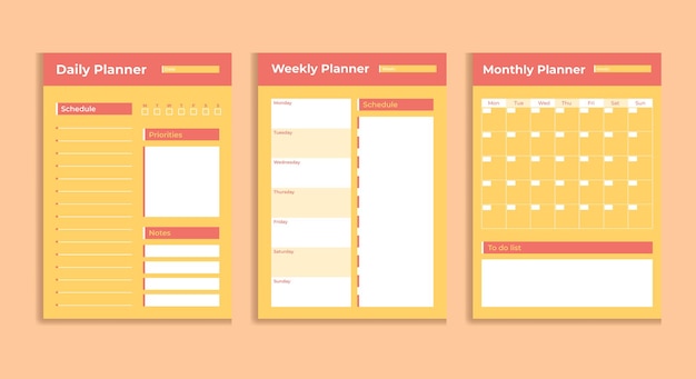 Vector cartoon planner template.