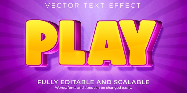 Cartoon play text effect, editable comic and funny text style