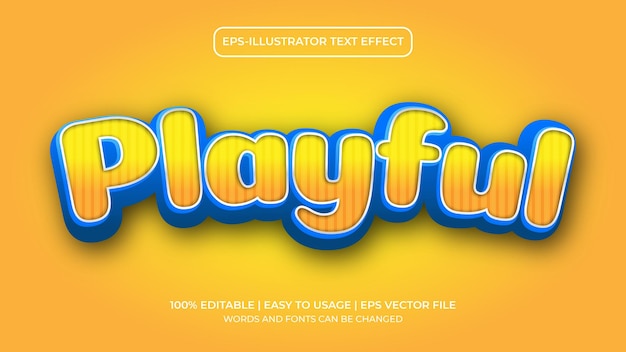 Vector cartoon playful 3d effect text