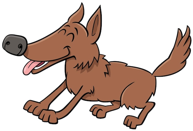 Cartoon playful dog comic animal character