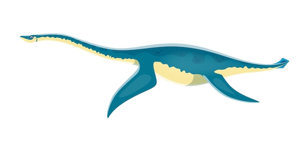 Vector cartoon plesiosaurus dinosaurus grappig karakter