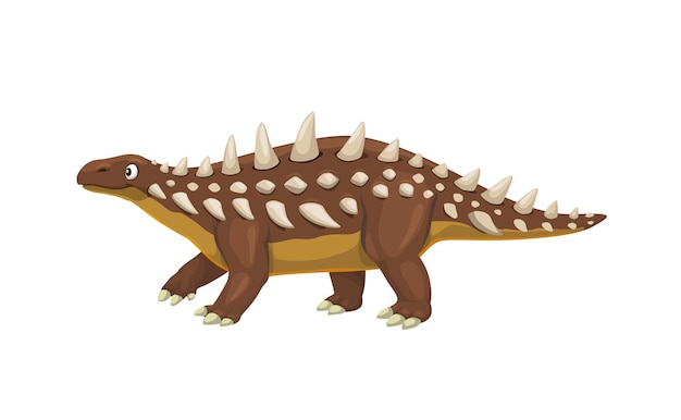 Вектор Мультяшный полакант динозавр доисторический персонаж