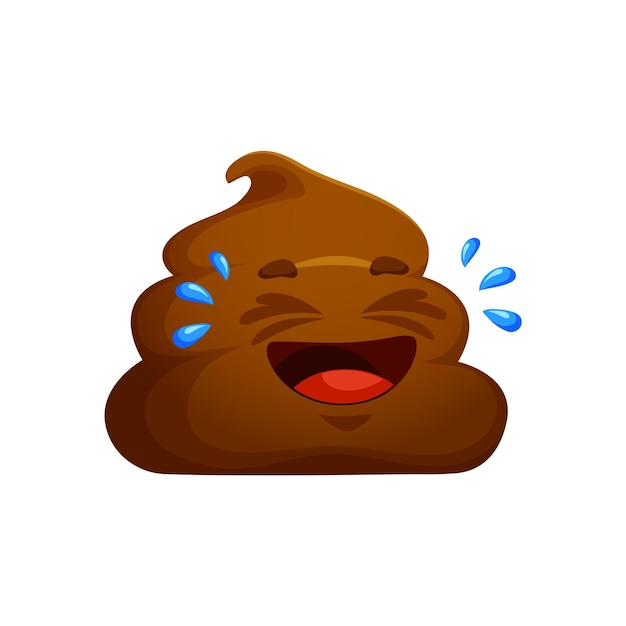 Vector cartoon poop emoji laughing loud funny poo lol