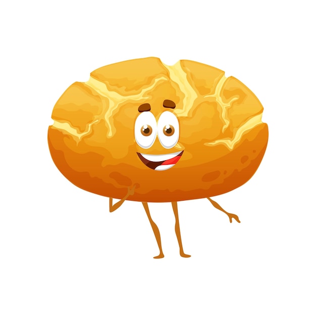 Vector cartoon portuguese corn broa bread character