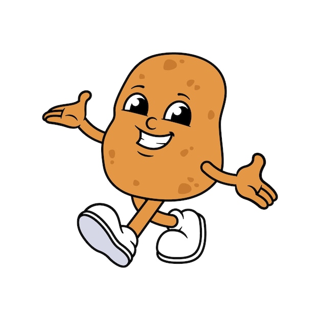 Cartoon Potato Mascot Vector Illustration