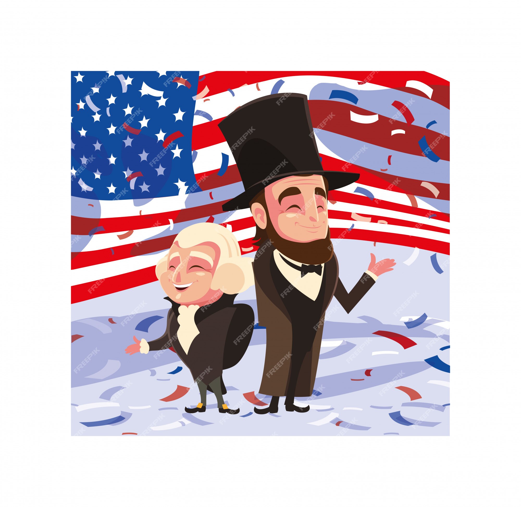 Premium Vector | Cartoon of presidents george washington and abraham lincoln, president day Premium Vector | Cartoon of presidents george washington and abraham lincoln, president day
