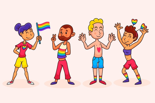 Vector cartoon pride day people collection