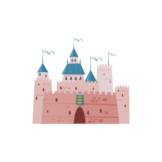 Cartoon princess castle palace fortress building