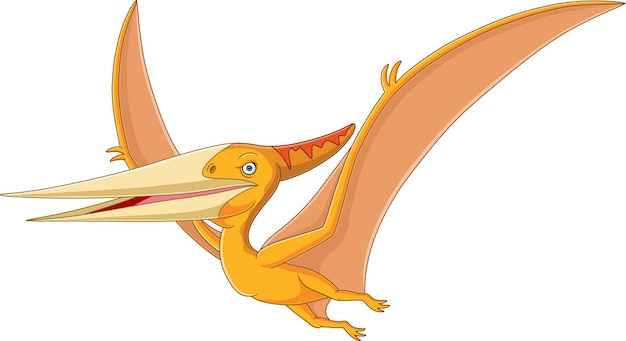 Cartoon pterodactyl on white background