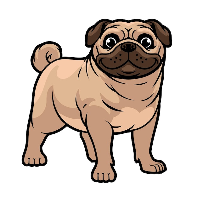 Cartoon pug dog mascot