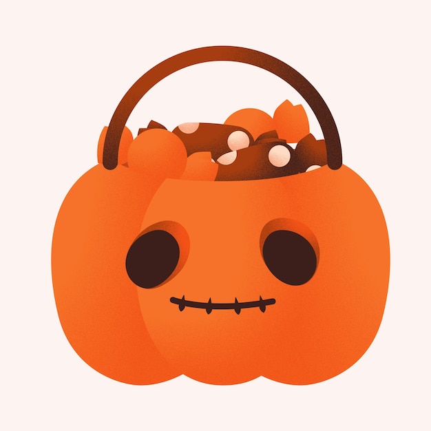 Cartoon pumpkin sticker Halloween vector illustration