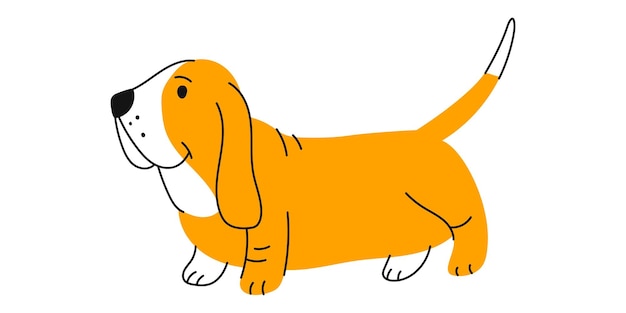 Cartoon puppy animal cute dog dachshund doodle