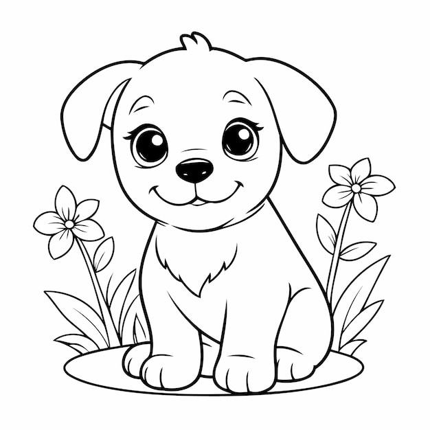 Cartoon Puppy doodle for toddlers