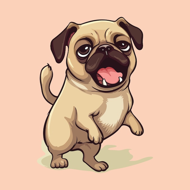 강아지 애호가를 위한 만화 강아지 밝은 소리로 스타일로 귀여운 벡터 삽화의 초상화