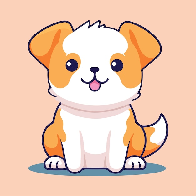 Cartoon puppy for puppy lovers portrait of dog cute vector illustration in the style of light yello