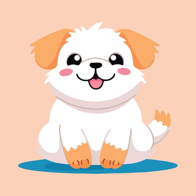 Cartoon puppy for puppy lovers portrait of dog cute vector illustration in the style of light yello