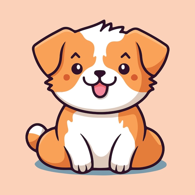 Cartoon puppy for puppy lovers portrait of dog cute vector illustration in the style of light yello