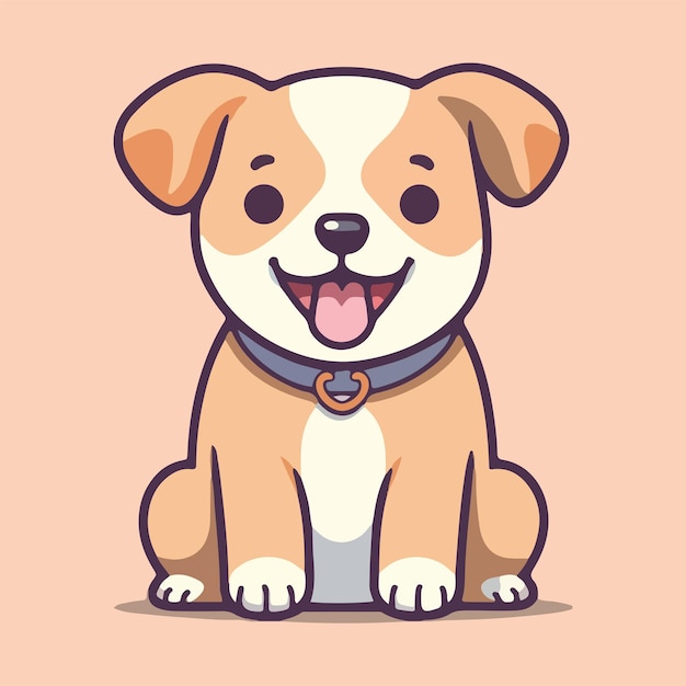 Cartoon puppy for puppy lovers portrait of dog cute vector illustration in the style of light yello