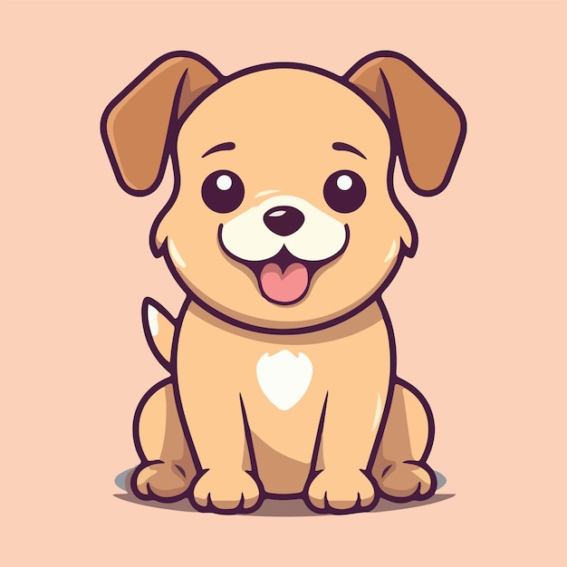 Cartoon puppy voor puppyliefhebbers portret van hond schattige vectorillustratie in de stijl van lichtgeel