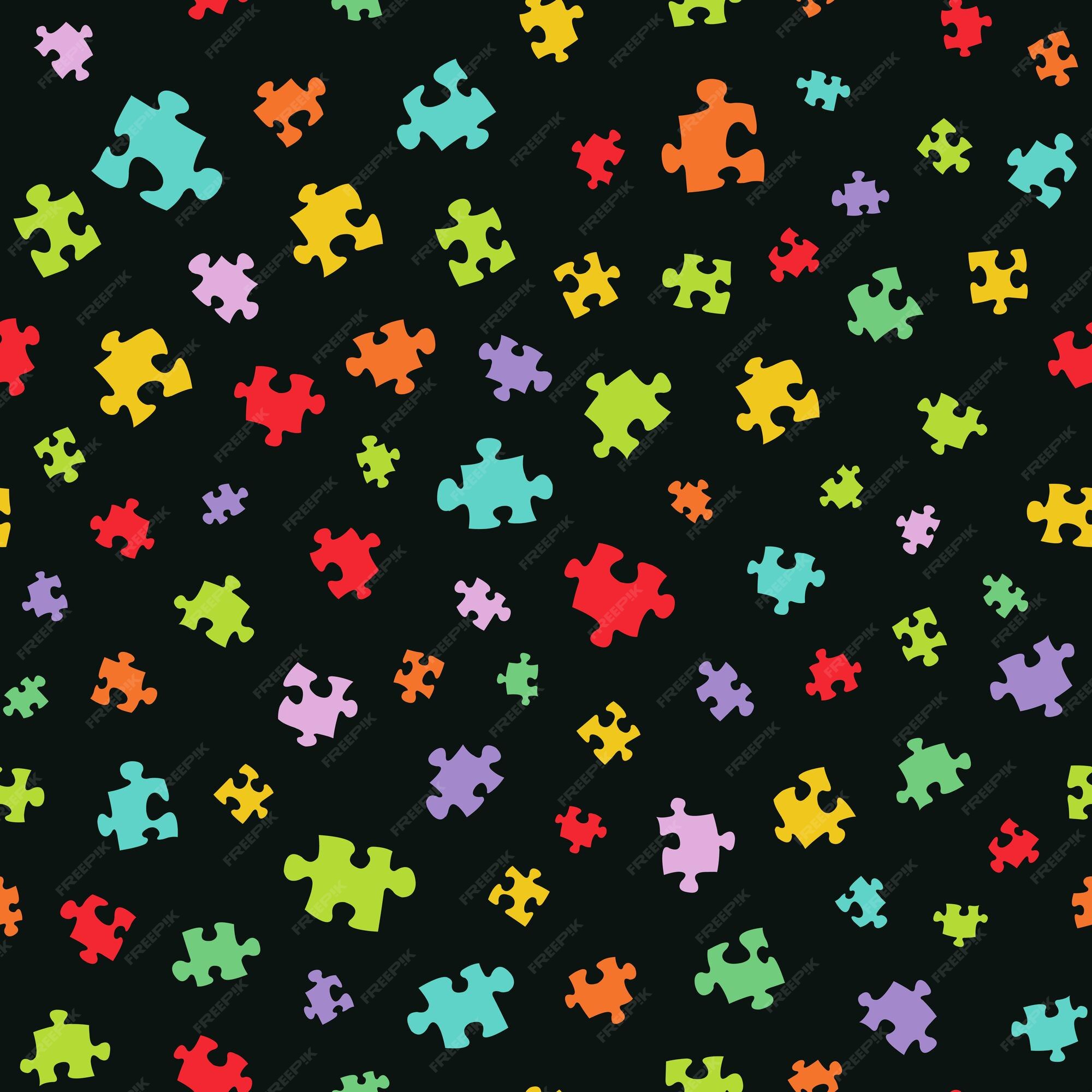 Premium Vector | Cartoon puzzle wallpaper