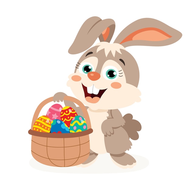 Cartoon Rabbit With Easter Egg