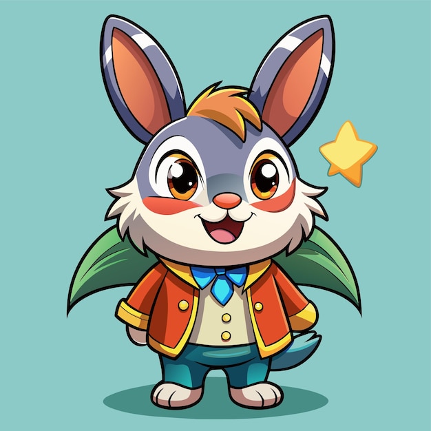 a cartoon rabbit with a shirt