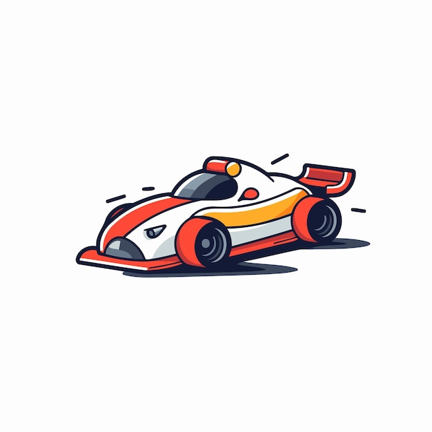 Vector cartoon racing car icon vector illustration of a race car