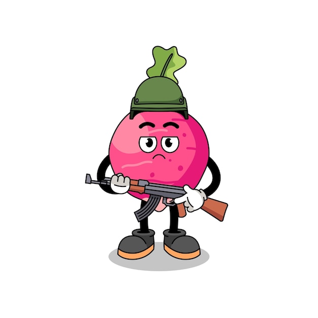 Cartoon of radish soldier