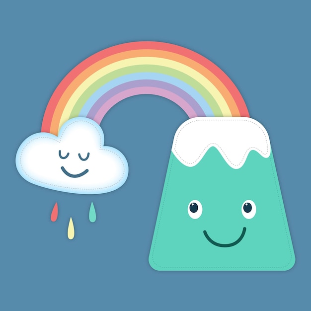 Cartoon Rainbow Cloud