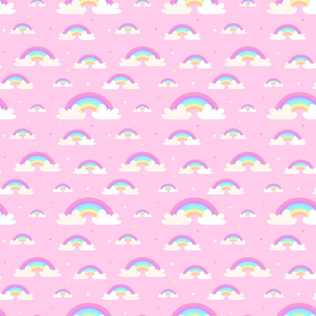 Cartoon rainbow pattern design kids rainbow seamless pattern