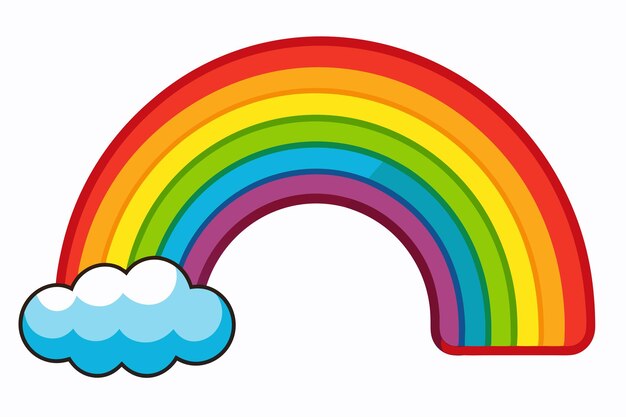 Vector cartoon rainbow vector on white background