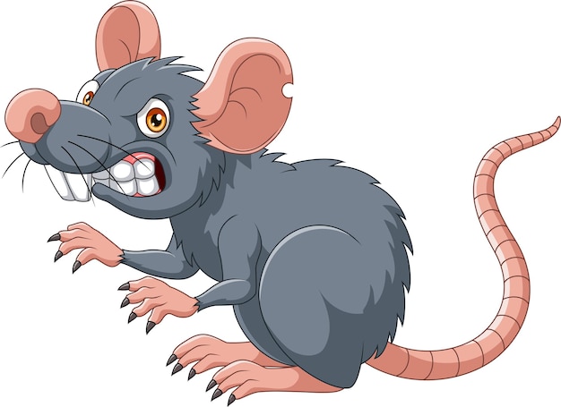 Мультяшная крыса с сердитым выражением