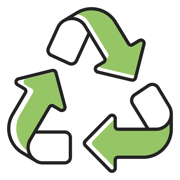 Vector cartoon recycle lineal filled icon