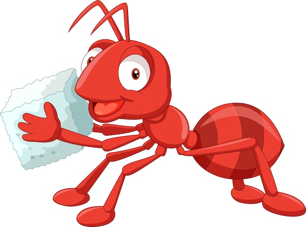 砂糖を運ぶ漫画赤アリ