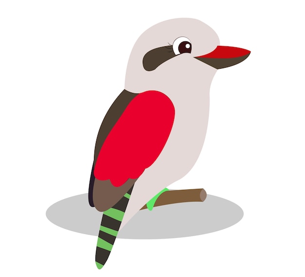 Vector a cartoon of a red - backed woodpecker with a green stripe.