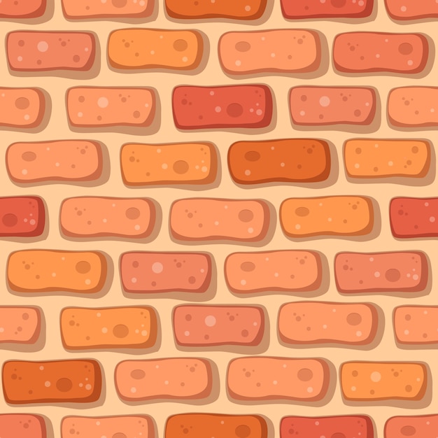 Vector cartoon red brick seamless pattern